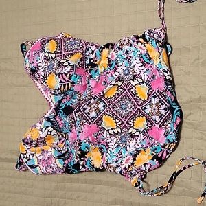 Figleaves Pink Floral Print Frida Bandeau Tankini Top